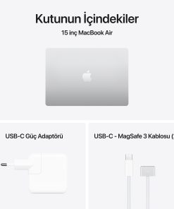 MacBook Air 15 inç M5 Gümüş Kutu İçeriği