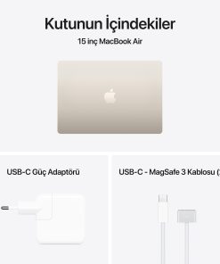 MacBook Air 15 inç M5 Yıldız Işığı Kutu İçeriği