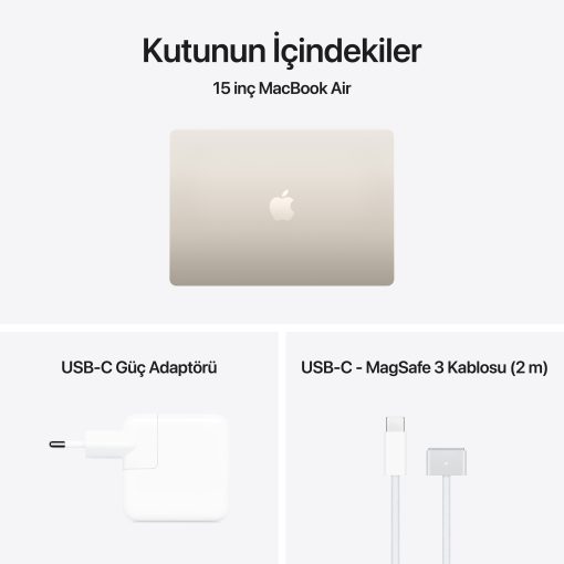 MacBook Air 15 inc M5 10CPU 10GPU 16GB 1TB Yıldız Işığı MDVE4TU/A