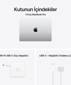 Macbook Pro 14 inç M5 Pro / Max Gümüş Kutu İçeriği