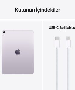 iPad Air 11 inç M4 Wi-Fi + Cellular Mor Kutu İçeriği