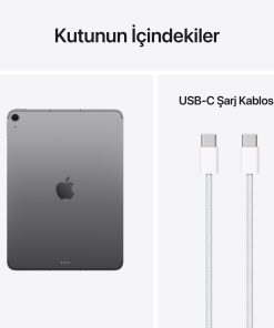 iPad Air 11 inç M4 Wi-Fi + Cellular Uzay Grisi Kutu İçeriği