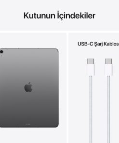 iPad Air 13 inç M4 Wi-Fi + Cellular Uzay Grisi Kutu İçeriği