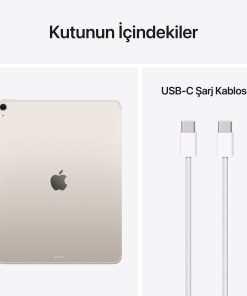 iPad Air 13 inç M4 Wi-Fi + Cellular Yıldız Işığı Kutu İçeriği