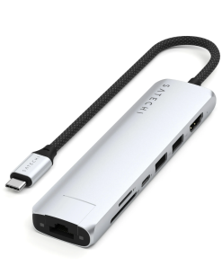 Satechi 7 in 1 USB-C Slim Multiport Adaptör Ethernet Gümüş ST-P7SS