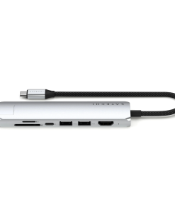 Satechi 7 in 1 USB-C Slim Multiport Adaptör Ethernet Gümüş ST-P7SS Portlar