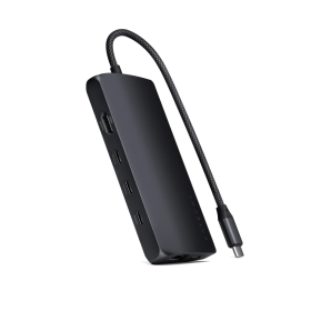 Satechi USB-C MultiPort Adaptör 8K Ethernet V3 Gece Yarısı ST-P8KED