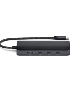 Satechi USB-C MultiPort Adaptör 8K Ethernet V3 Gece Yarısı ST-P8KED Portlar