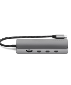 Satechi USB-C MultiPort Adaptör 8K Ethernet V3 Uzay Grisi ST-P8KEM Portlar