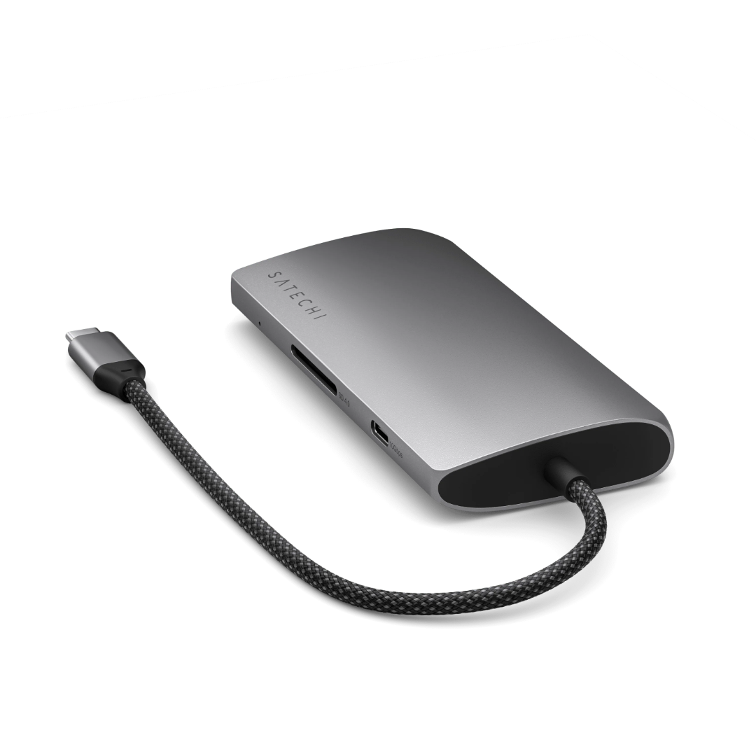 Satechi USB-C MultiPort Adaptör 8K Ethernet V3 Uzay Grisi ST-P8KEM Kablo