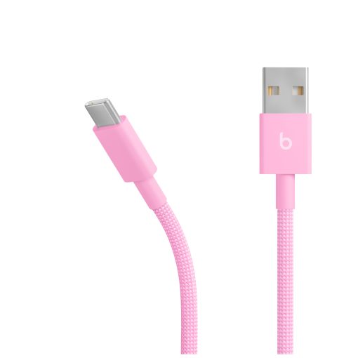 Beats USB-A – USB-C Örgü Kablo (1.5 m) Pozitif Pembe MK8R4EE/A Uçlar