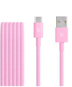 Beats USB-A – USB-C Örgü Kablo (1.5 m) Pozitif Pembe MK8R4EE/A