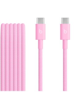 Beats USB-C – USB-C Örgü Kablo (1.5 m) Pozitif Pembe MK8P4EE/A