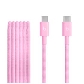 Beats USB-C – USB-C Örgü Kablo (1.5 m) Pozitif Pembe MK8P4EE/A