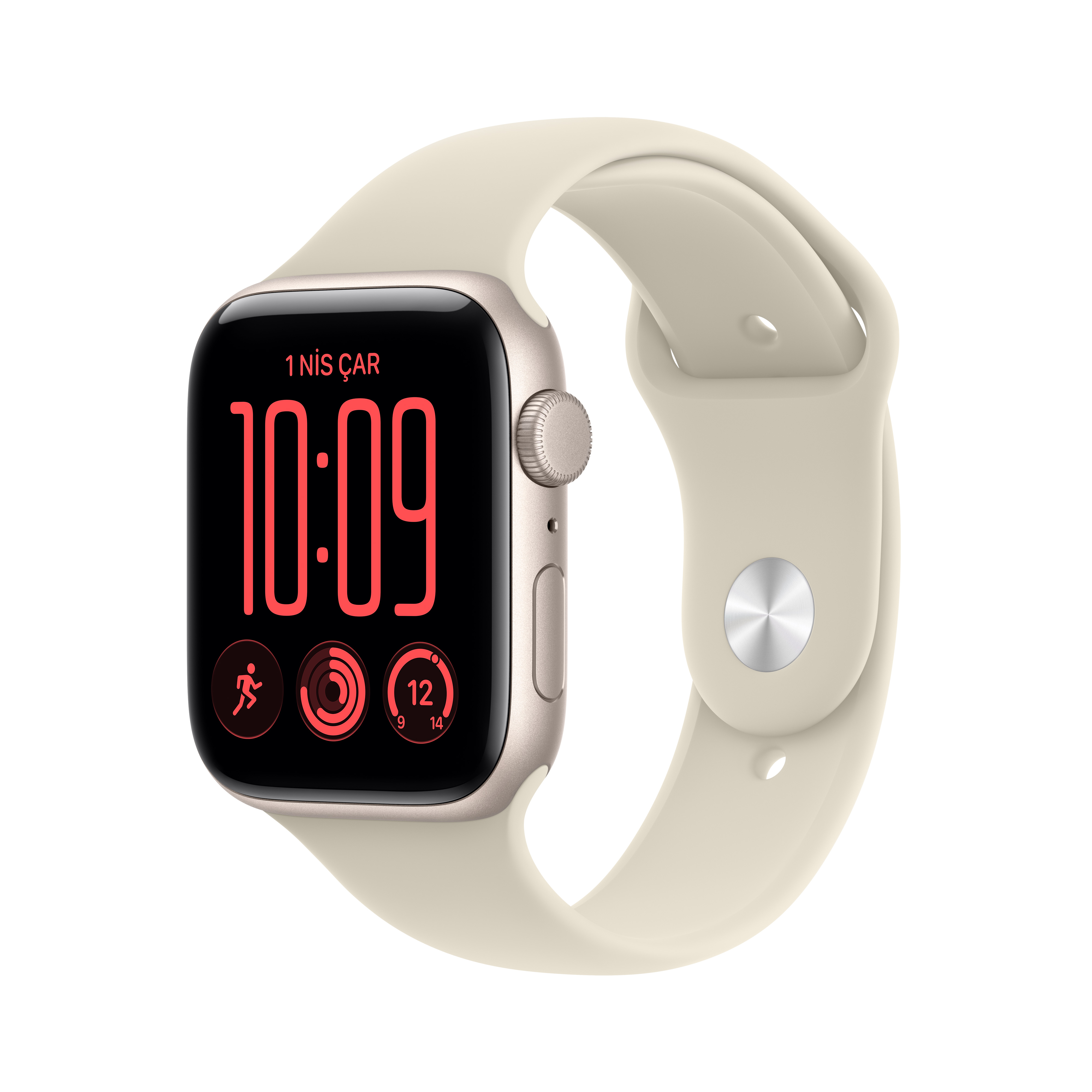 Apple Watch SE 3 GPS Yıldız Işığı Alüminyum Kasa Kum Beji Spor Kordon