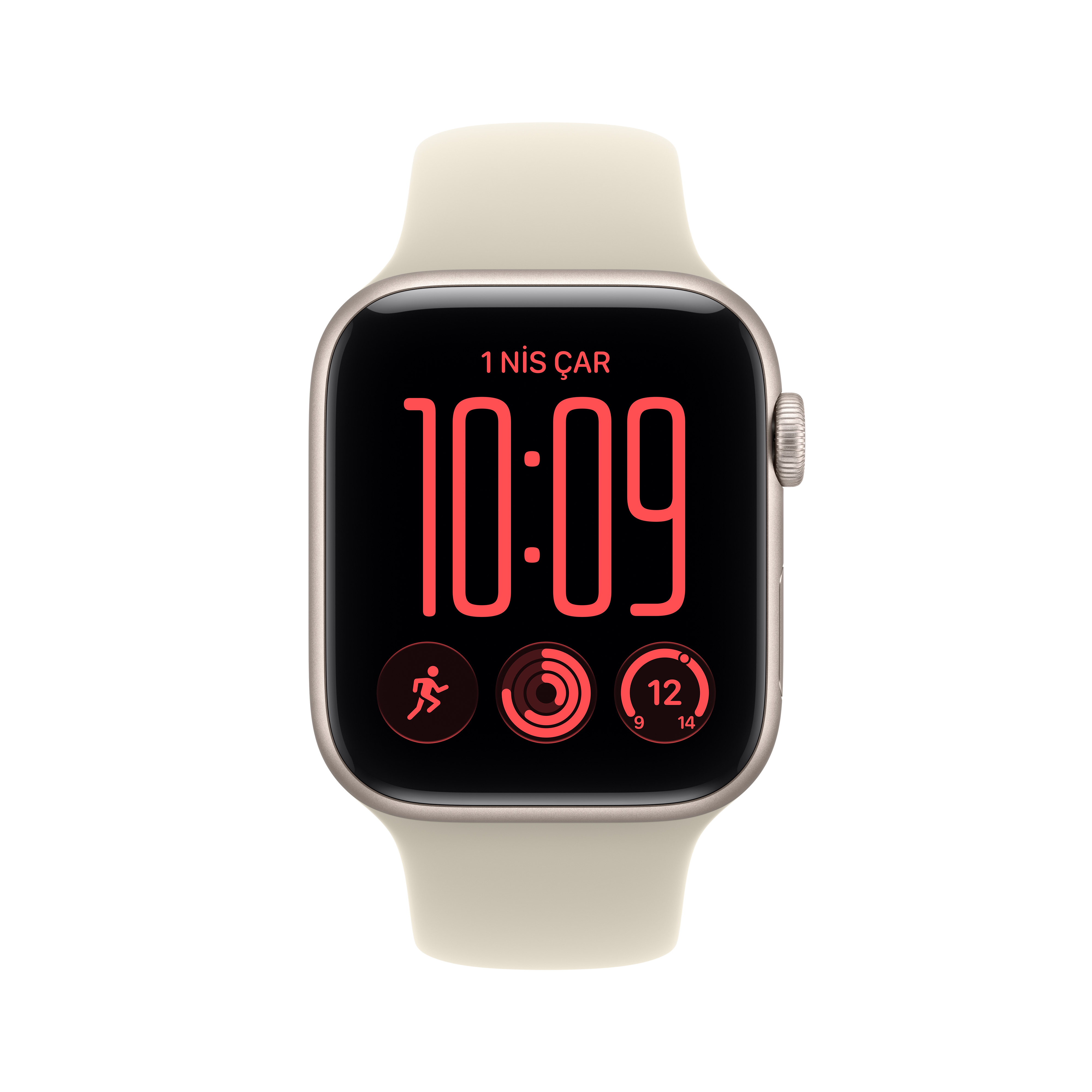 Apple Watch SE 3 Yıldız Işığı Alüminyum Kasa Kum Beji Spor Kordon