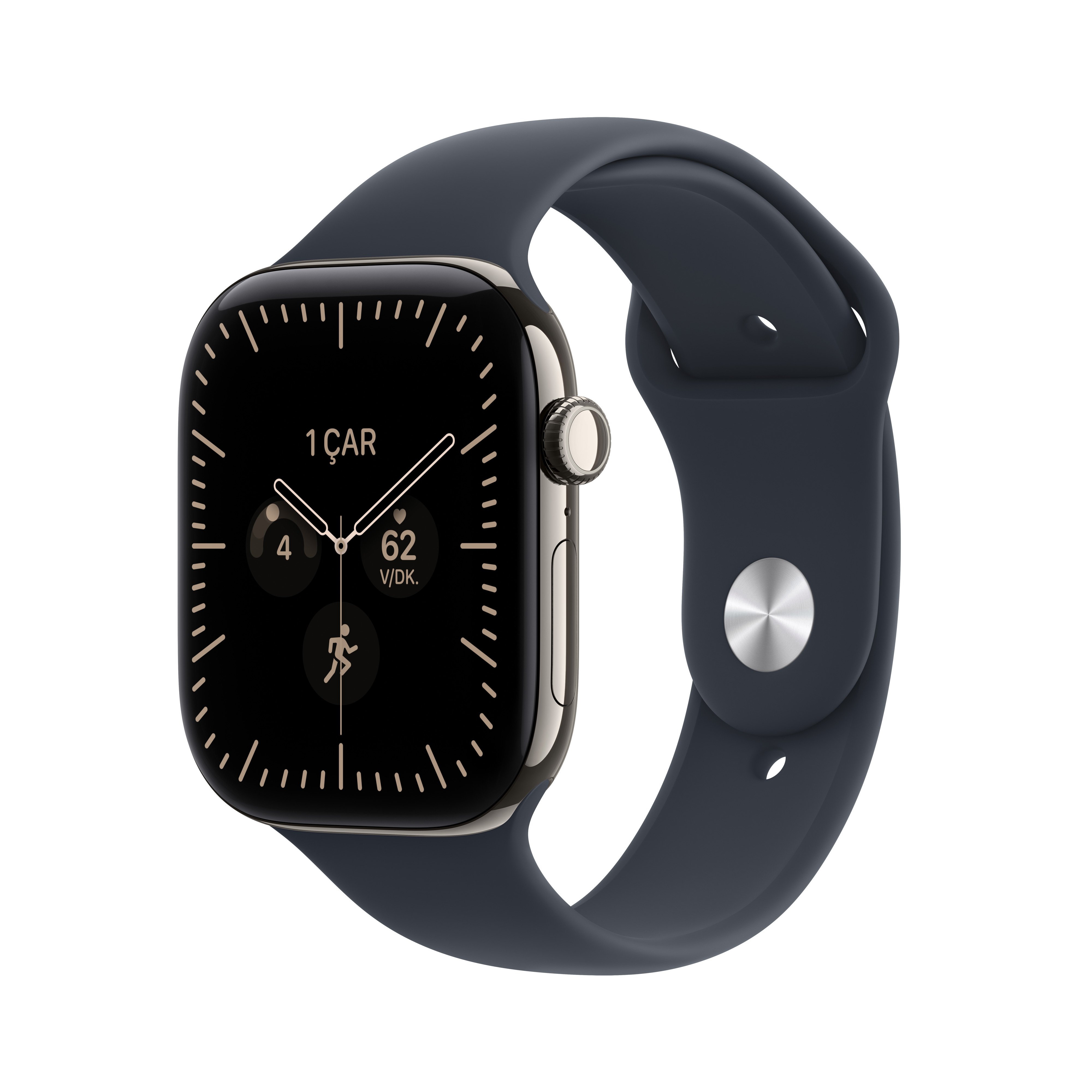 Apple Watch Series 12 GPS + Cellular 42mm Natürel Titanyum Kasa Lacivert Spor Kordon M/L MJGG4TU/A