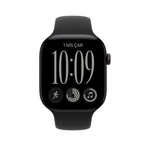 Apple Watch Series 12 Siyah Alüminyum Kasa Siyah Spor Kordon