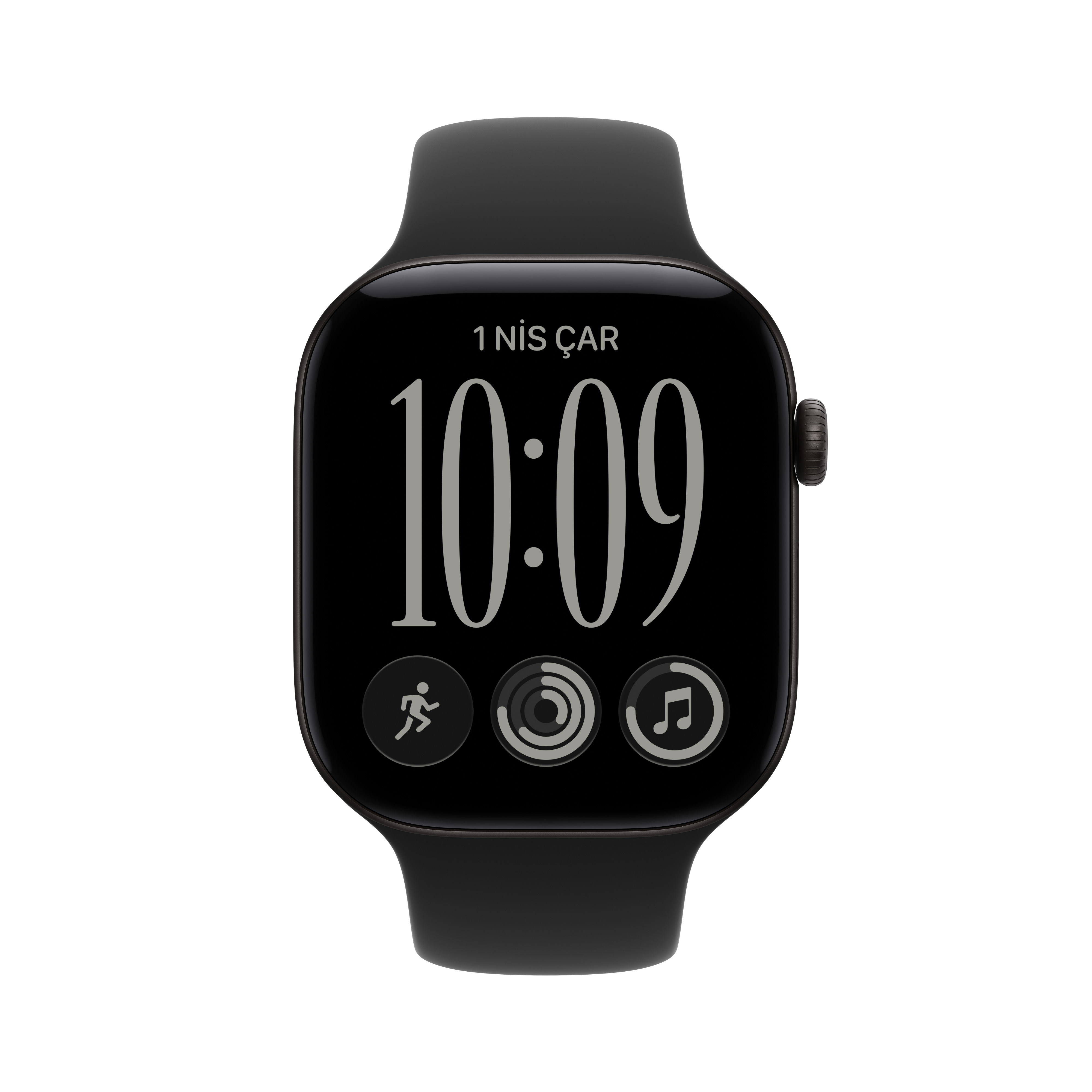 Apple Watch Series 12 Siyah Alüminyum Kasa Siyah Spor Kordon