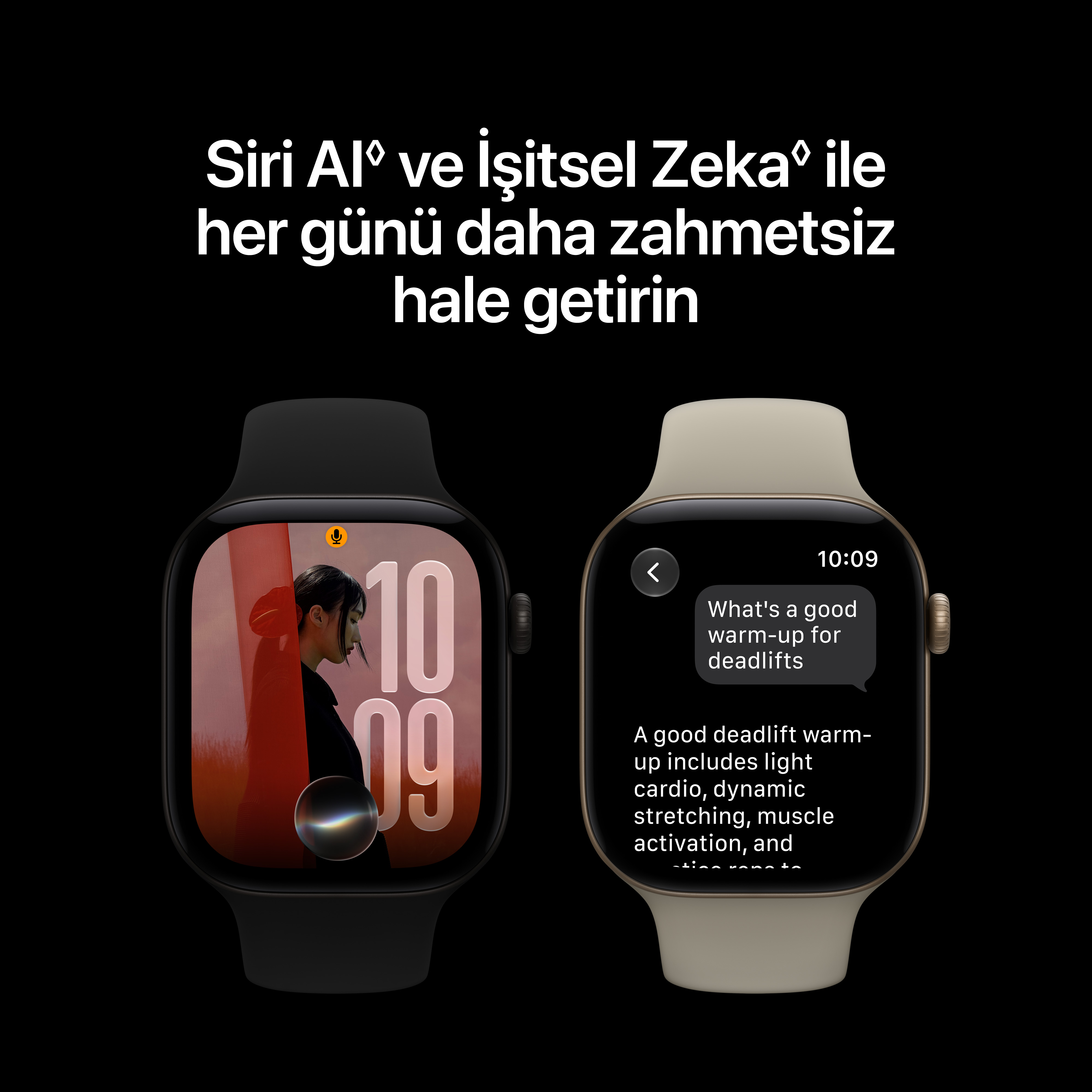 Apple Watch Series 12 Siyah Alüminyum Kasa Siyah Spor Kordon Siri AI