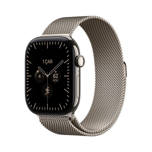 Apple Watch Series 12 Natürel Titanyum Kasa Natürel Milano Loop