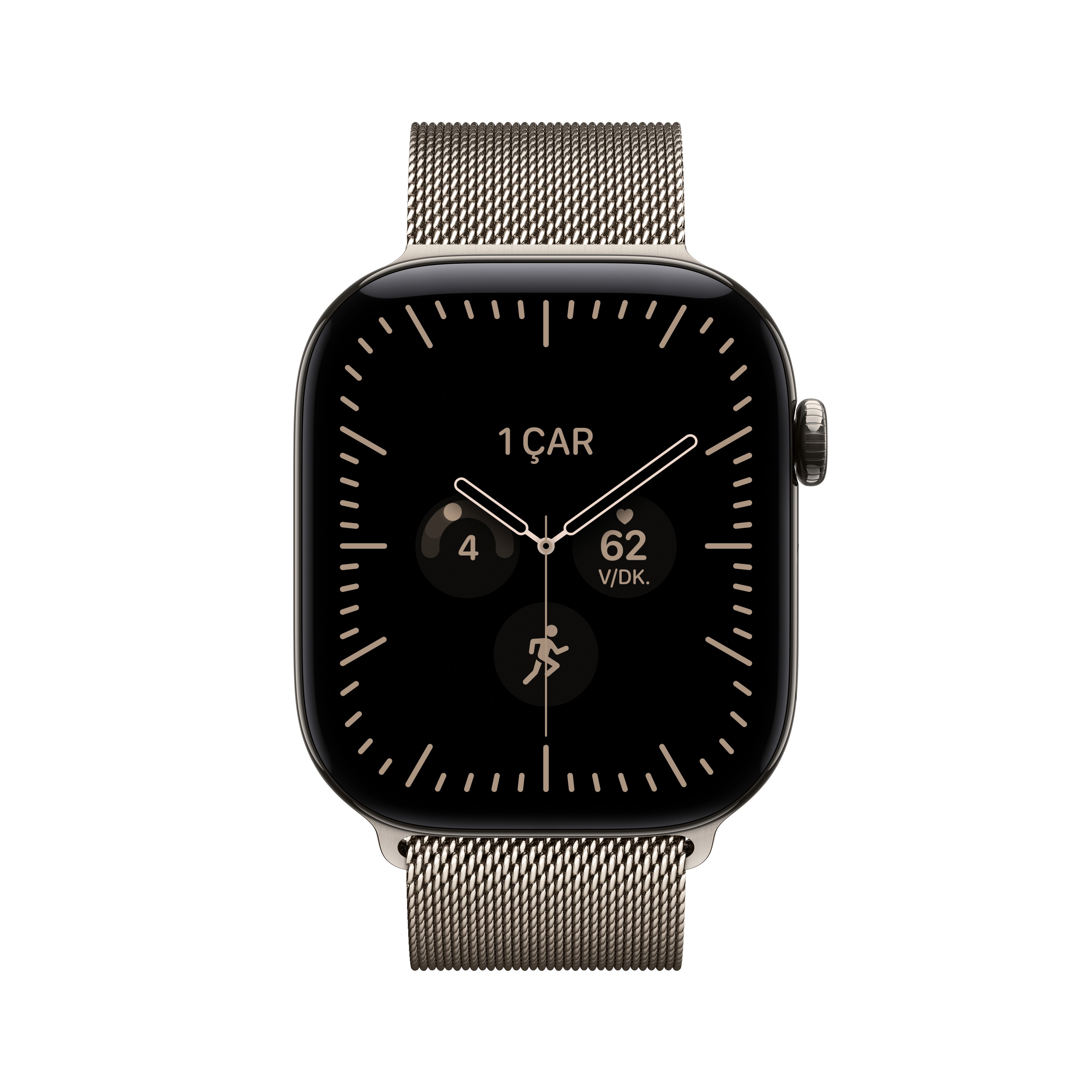 Apple Watch Series 12 Natürel Titanyum Kasa Natürel Milano Loop Ekran