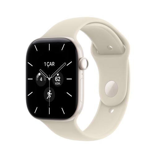 Apple Watch Series 12 GPS + Cellular İnci Beyazı Seramik Kasa Kum Beji Spor Kordon