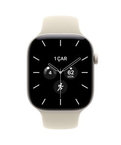 Apple Watch Series 12 GPS + Cellular İnci Beyazı Seramik Kasa Kum Beji Spor Kordon Ekran