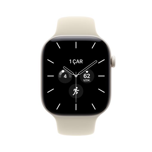 Apple Watch Series 12 GPS + Cellular İnci Beyazı Seramik Kasa Kum Beji Spor Kordon Ekran