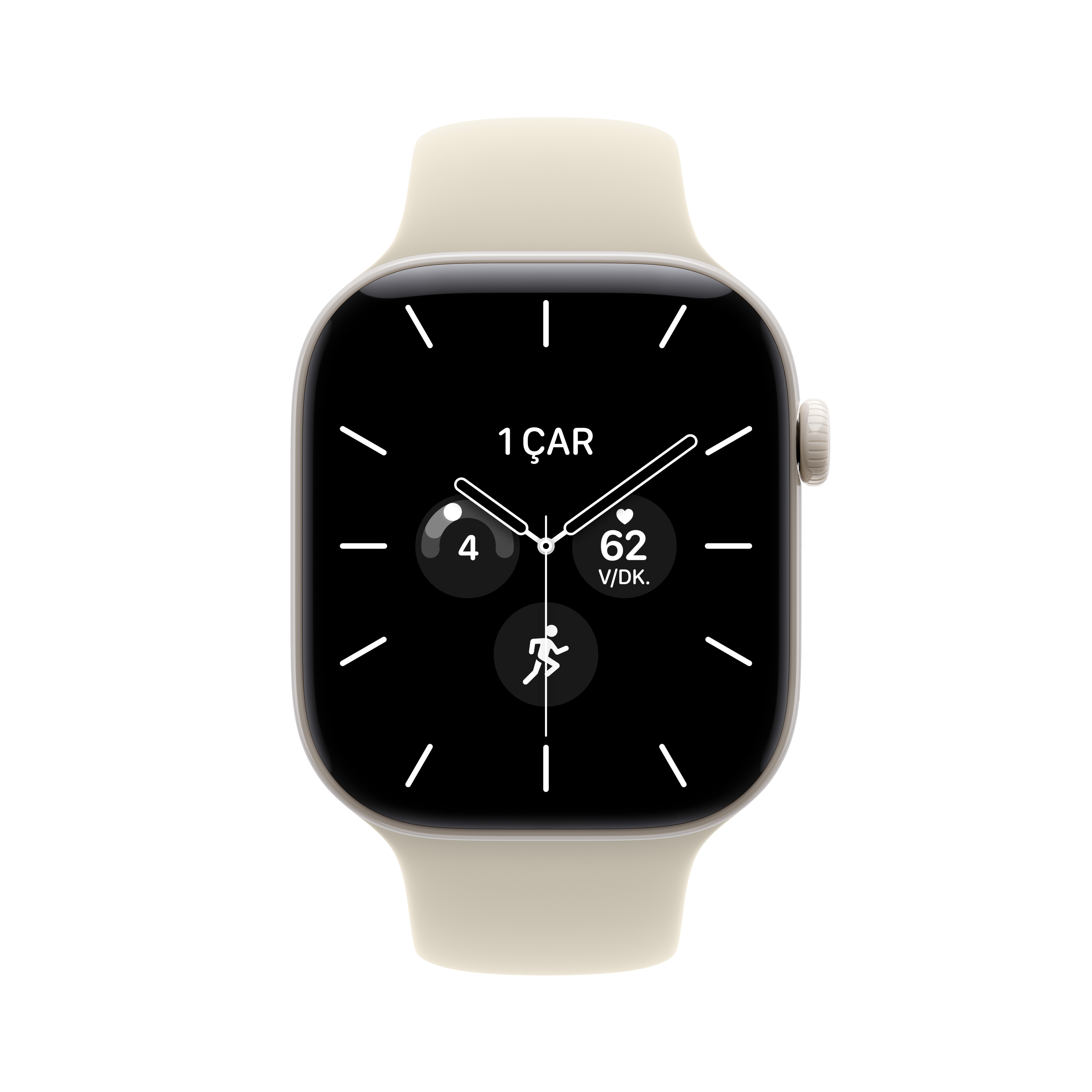 Apple Watch Series 12 GPS + Cellular İnci Beyazı Seramik Kasa Kum Beji Spor Kordon Ekran