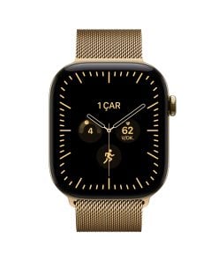 Apple Watch Series 12 Parlak Altın Rengi Titanyum Kasa Parlak Altın Rengi Milano Loop Ekran