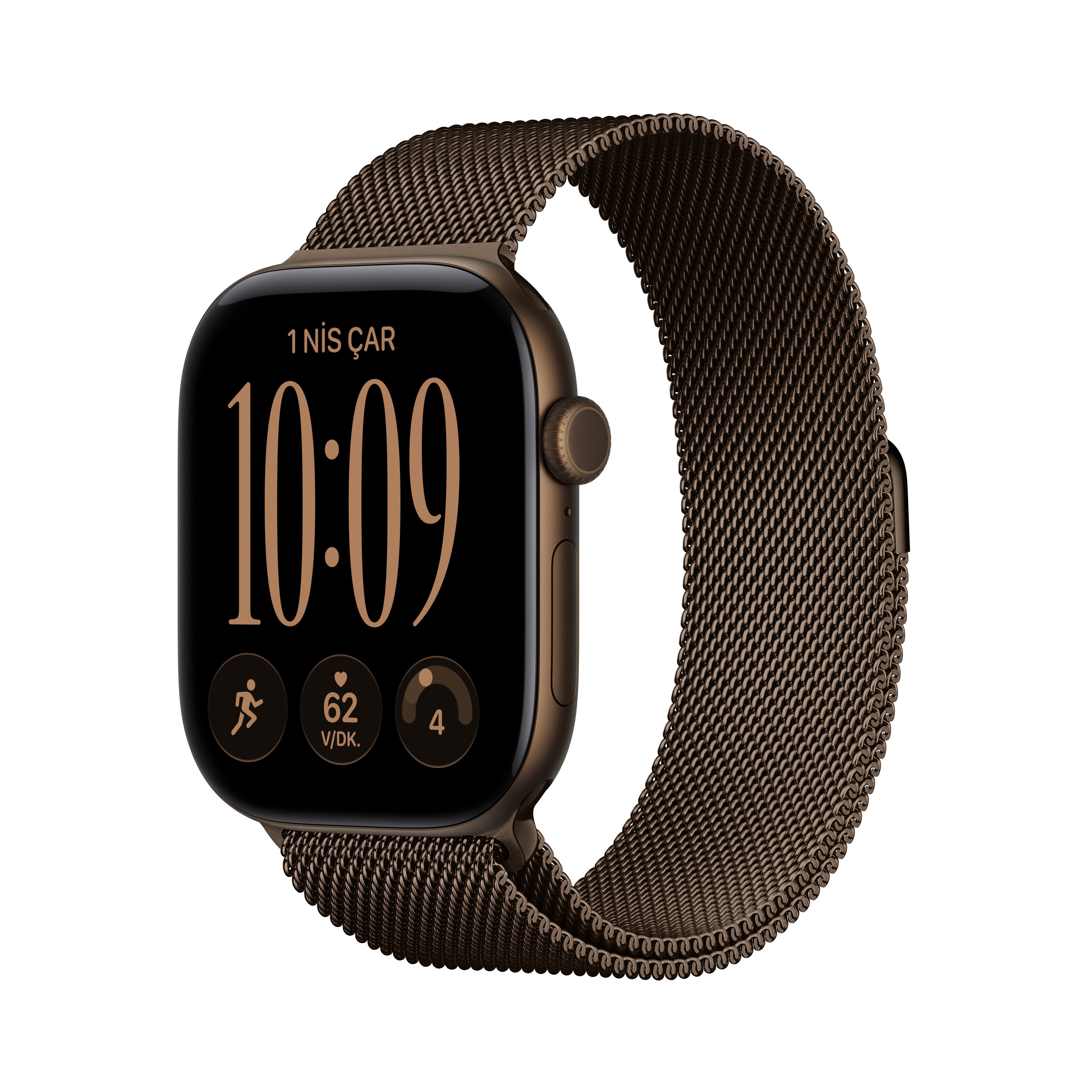 Apple Watch Series 12 Koyu Bronz Alüminyum Kasa Koyu Bronz Milano Loop