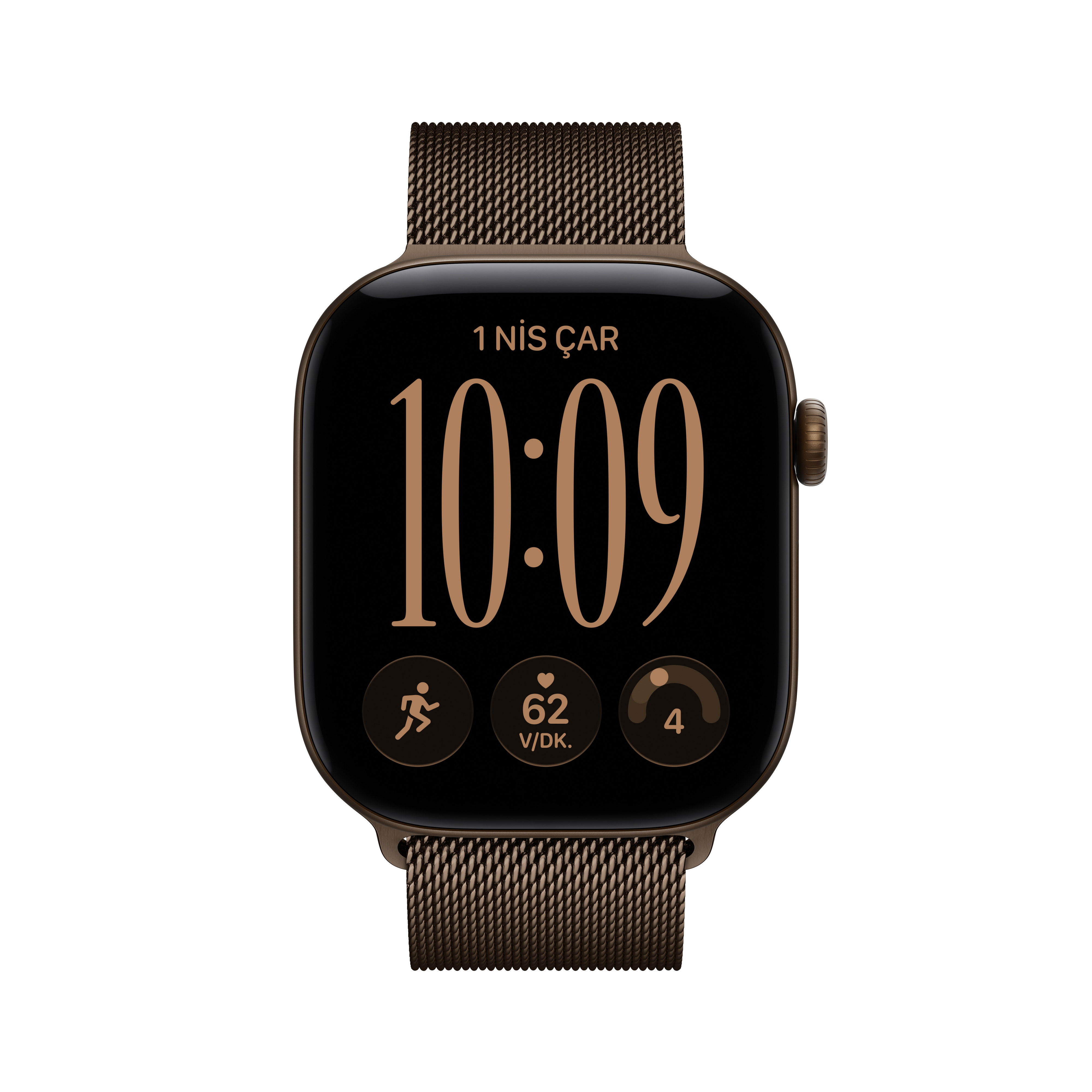 Apple Watch Series 12 Koyu Bronz Alüminyum Kasa Koyu Bronz Milano Loop Ekran