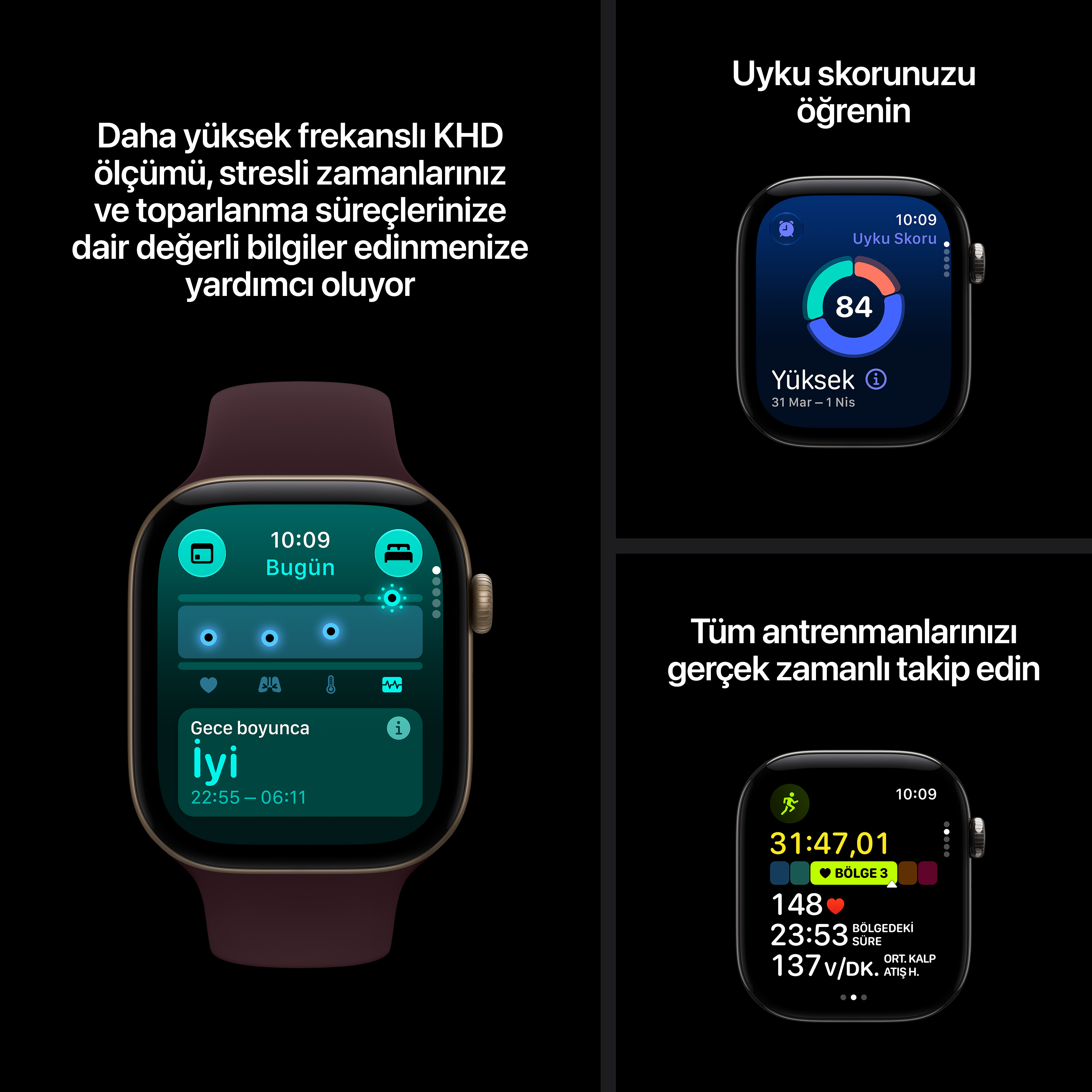 Apple Watch Series 12 Koyu Bronz Alüminyum Kasa Koyu Bronz Milano Loop Özellikler