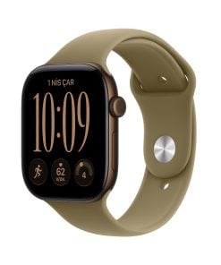 Apple Watch Series 12 Koyu Bronz Alüminyum Kasa Klasik Zeytin Yeşili Spor Kordon