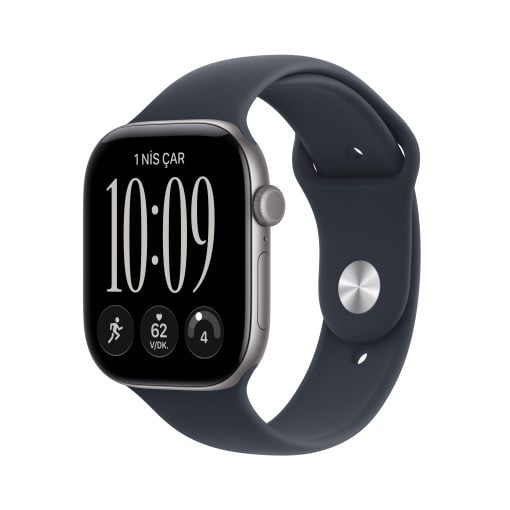 Apple Watch Series 12 Uzay Grisi Alüminyum Kasa Lacivert Spor Kordon