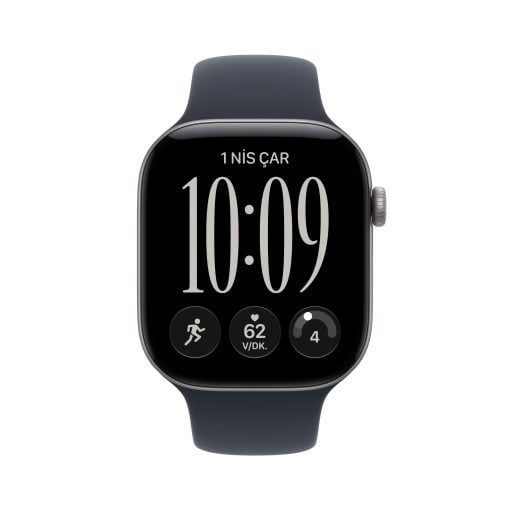 Apple Watch Series 12 Uzay Grisi Alüminyum Kasa Lacivert Spor Kordon Ekran