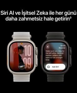 Apple Watch Ultra 4 Siyah Titanyum Kasa Siyah Titanyum Milano Loop Siri AI