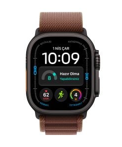 Apple Watch Ultra 4 GPS + Cellular 49mm Siyah Titanyum Kasa Burgonya Alpine Loop Ekran