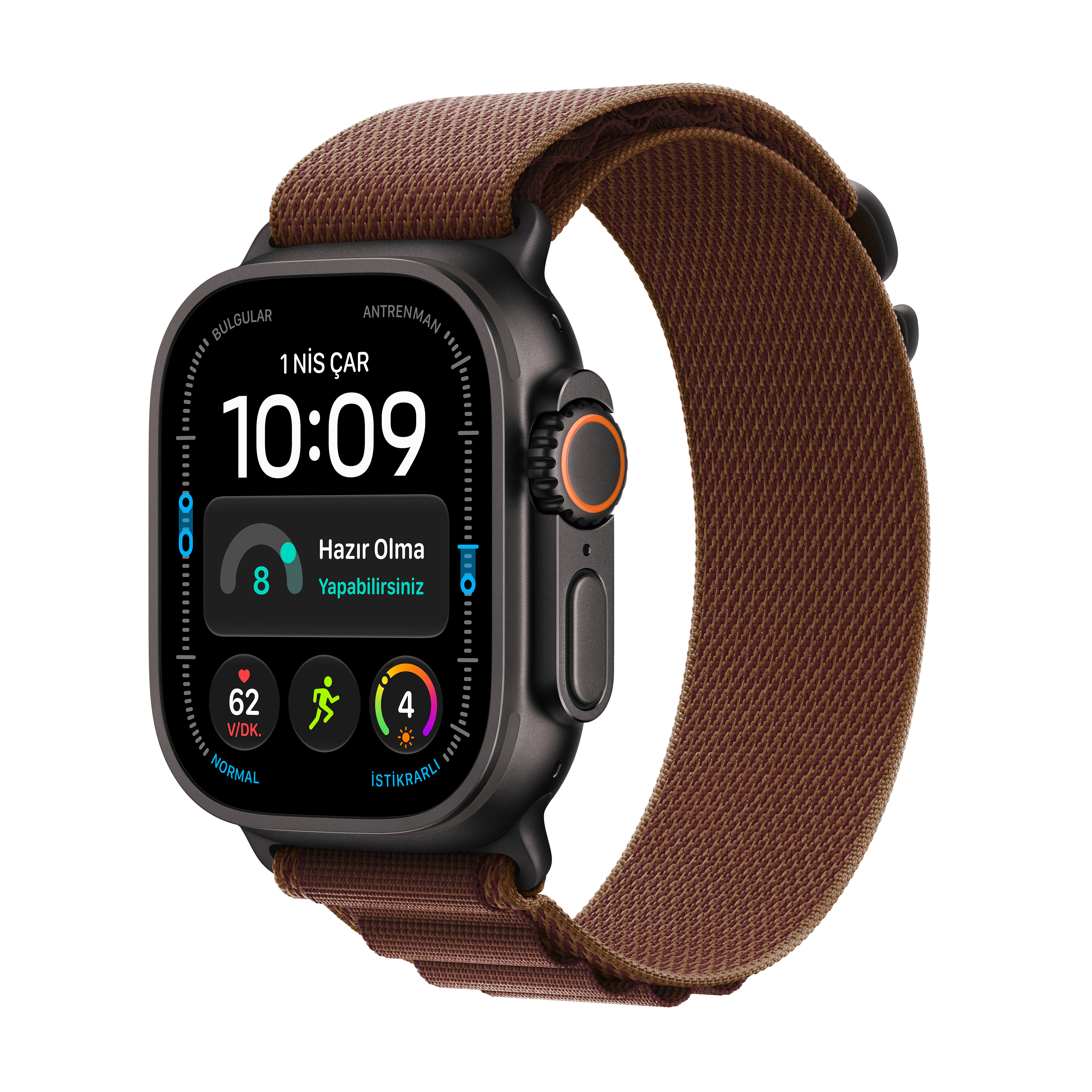 Apple Watch Ultra 4 GPS + Cellular 49mm Siyah Titanyum Kasa Burgonya Alpine Loop L MJC24TU/A