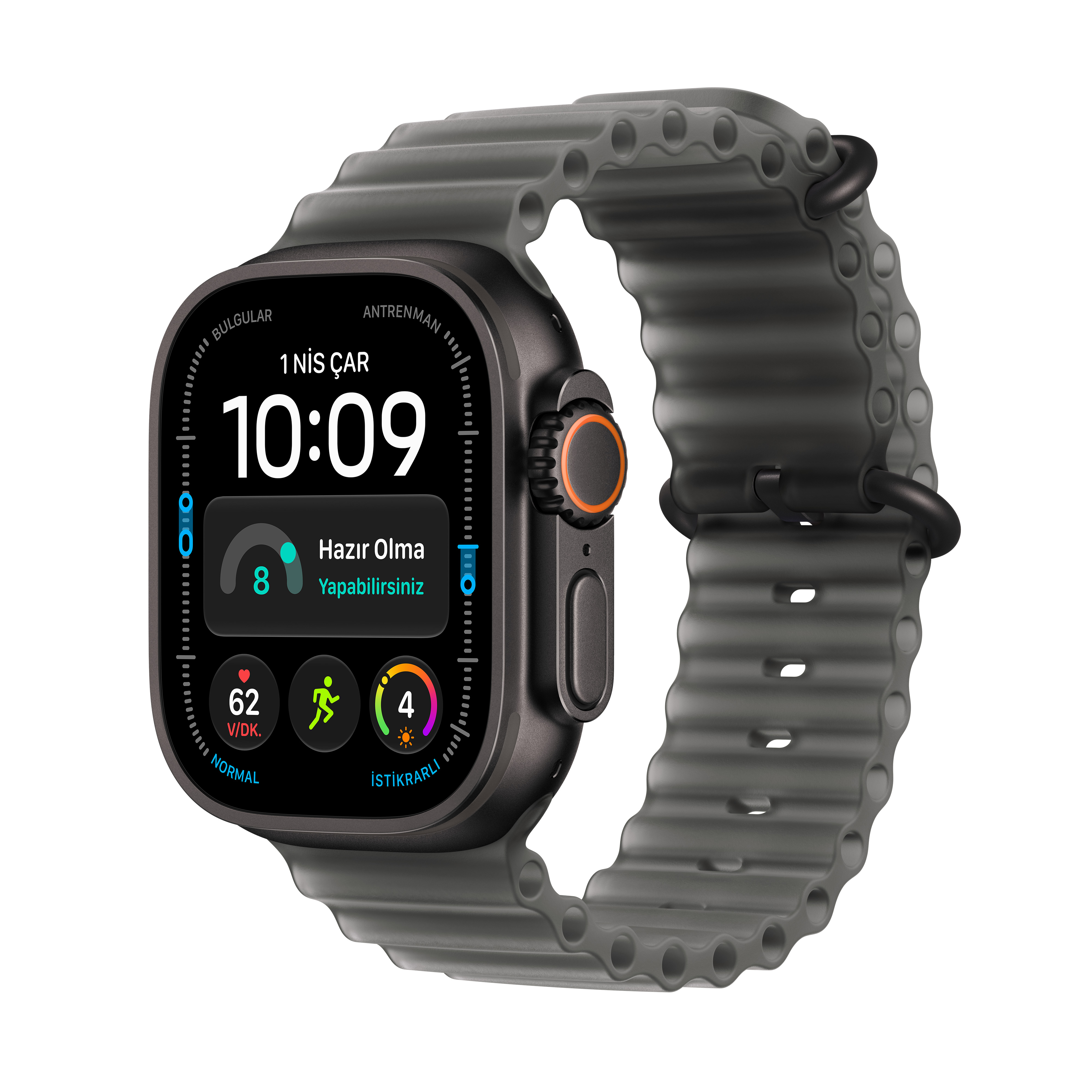 Apple Watch Ultra 4 GPS + Cellular 49mm Siyah Titanyum Kasa Buzlu Siyah Ocean Kordon MJAY4TU/A