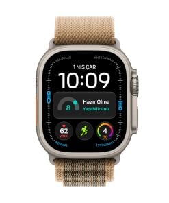 Apple Watch Ultra 4 GPS + Cellular 49mm Natürel Titanyum Kasa Çöl Rengi Alpine Loop Ekran
