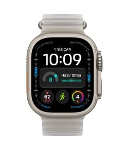 Apple Watch Ultra 4 GPS + Cellular 49mm Natürel Titanyum Kasa Buzlu Gri Ocean Kordon Ekran