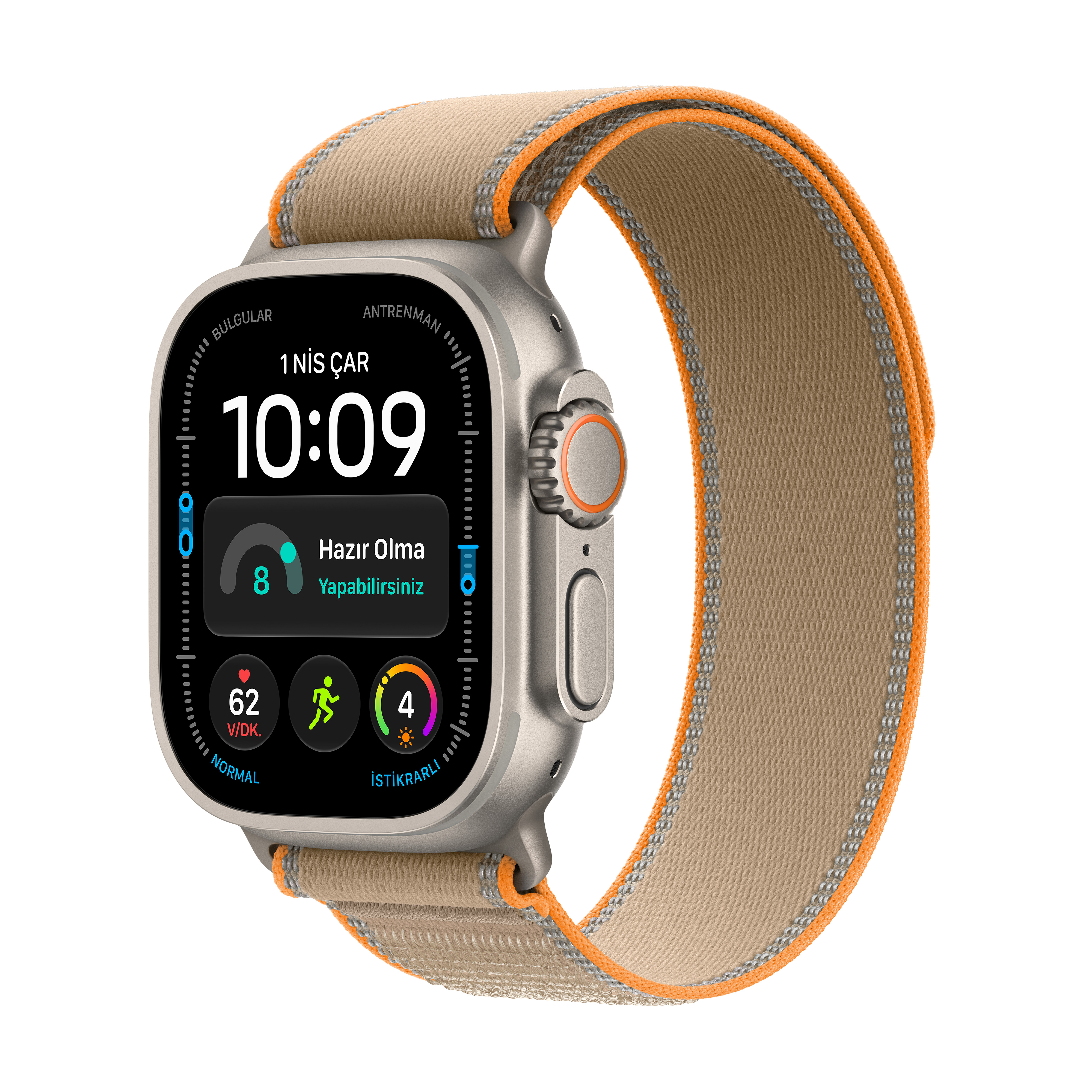 Apple Watch Ultra 4 GPS + Cellular 49mm Natürel Titanyum Kasa Kum Beji Trail Loop M/L MJAQ4TU/A