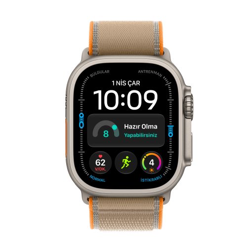 Apple Watch Ultra 4 GPS + Cellular 49mm Natürel Titanyum Kasa Kum Beji Trail Loop Ekran