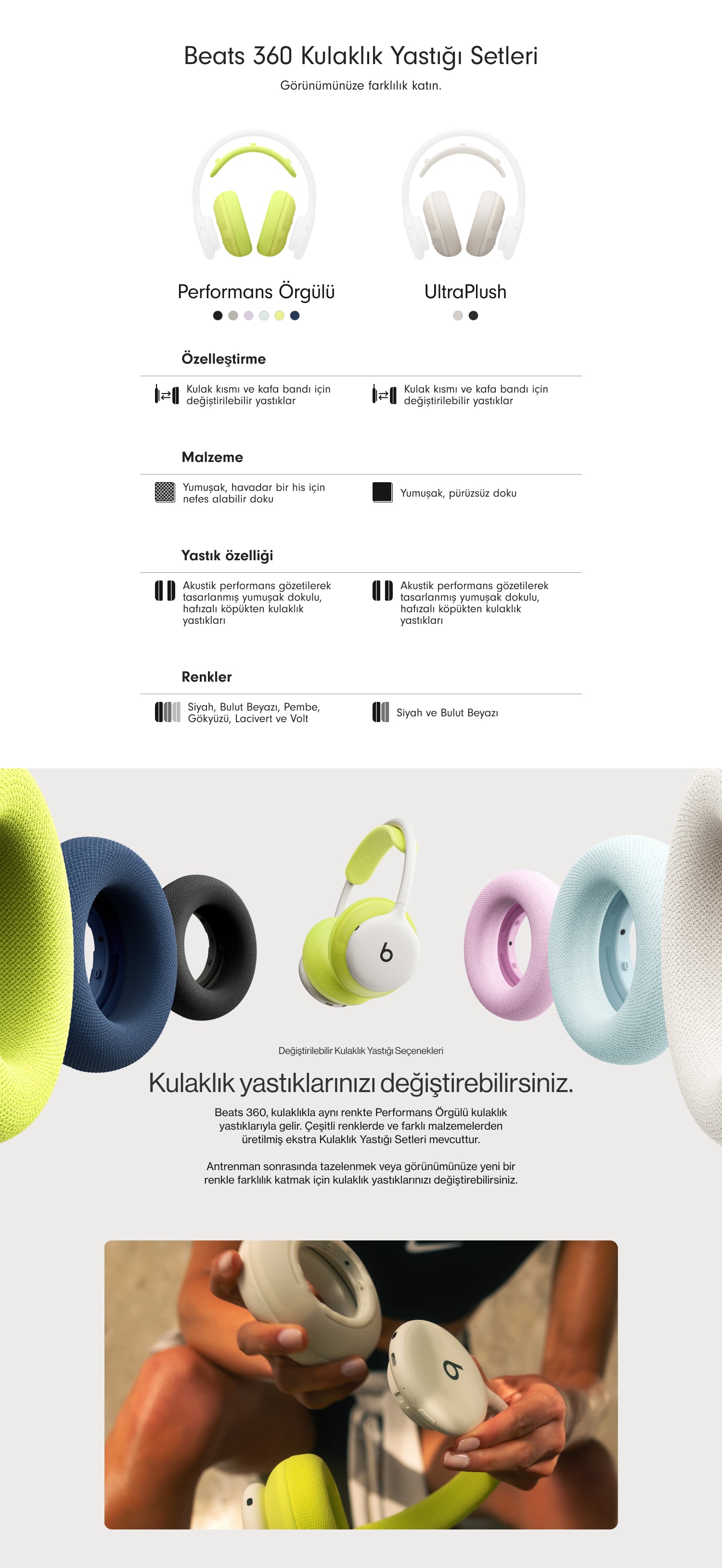Beats 360 Kulaklık Yastığı Setleri Açıklama