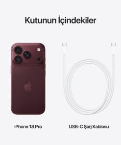 iPhone 18 Pro Burgonya Kutu İçeriği