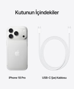 iPhone 18 Pro Gümüş Kutu İçeriği