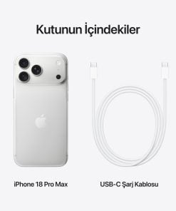 iPhone 18 Pro Max Gümüş Kutu İçeriği
