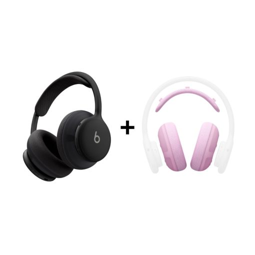 Beats Ses Paketi - Beats 360 Siyah Kulaklık ve Pembe Performans Örgülü Yastık